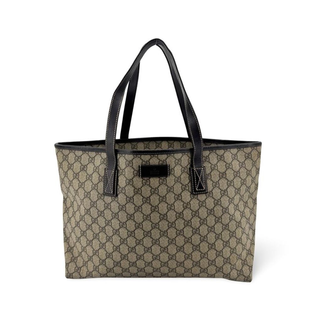 Gucci GG Supreme Medium Tote Bag Brown Black